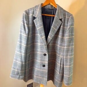 Madewell Oversize tweed check blazer, Size L